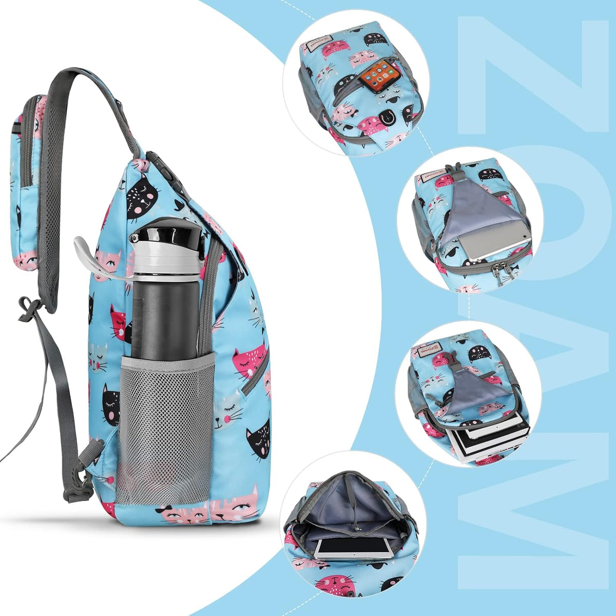 Sling Bag,Small Crossbody Sling Backpack Shoulder Daypack for Travel