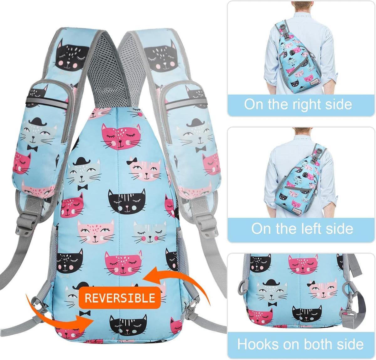 Sling Bag,Small Crossbody Sling Backpack Shoulder Daypack for Travel