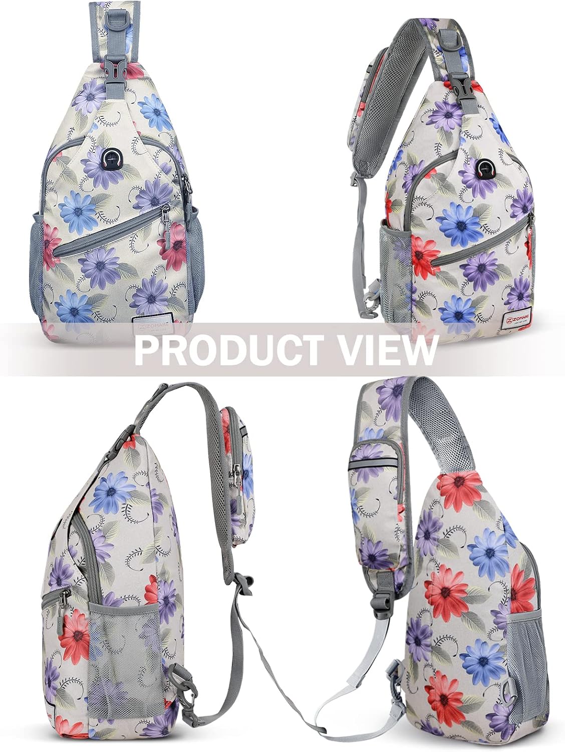 Sling Bag,Small Crossbody Sling Backpack Shoulder Daypack for Travel