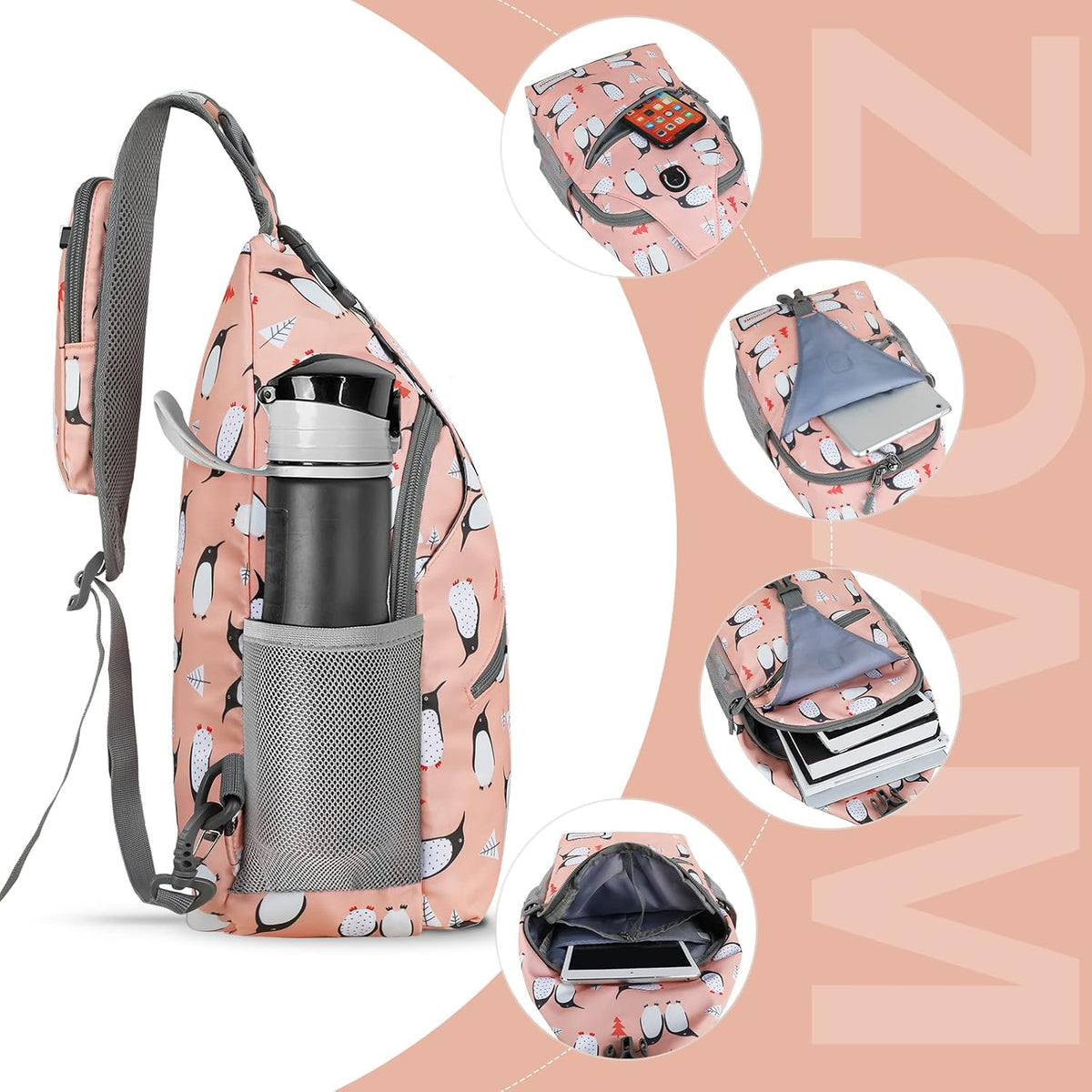Sling Bag,Small Crossbody Sling Backpack Shoulder Daypack for Travel