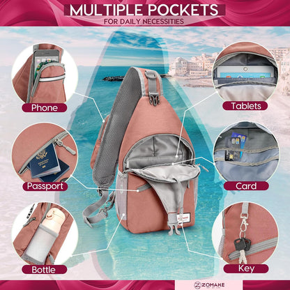 Sling Bag,Small Crossbody Sling Backpack Shoulder Daypack for Travel