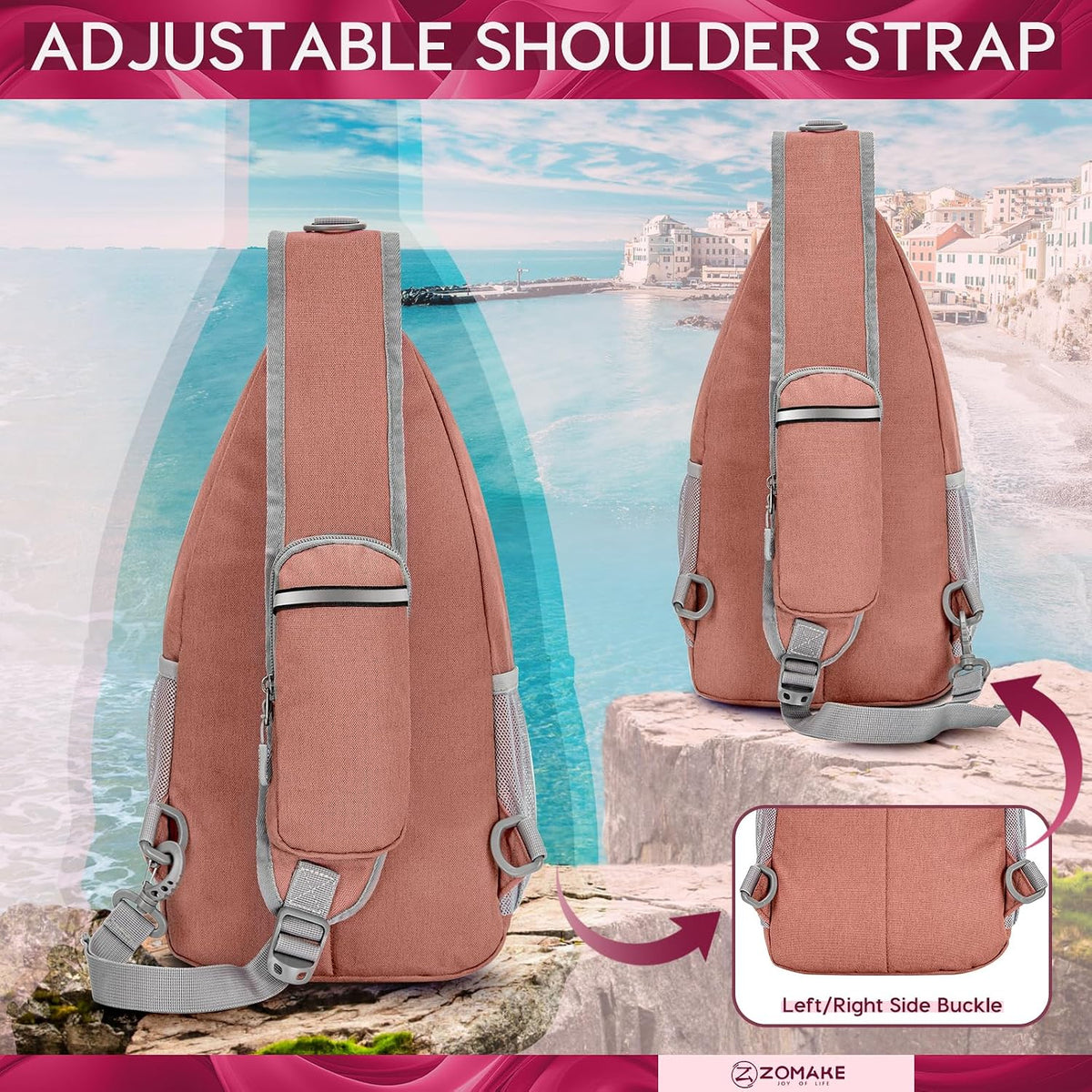 Sling Bag,Small Crossbody Sling Backpack Shoulder Daypack for Travel