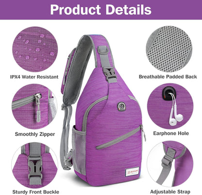 Sling Bag,Small Crossbody Sling Backpack Shoulder Daypack for Travel