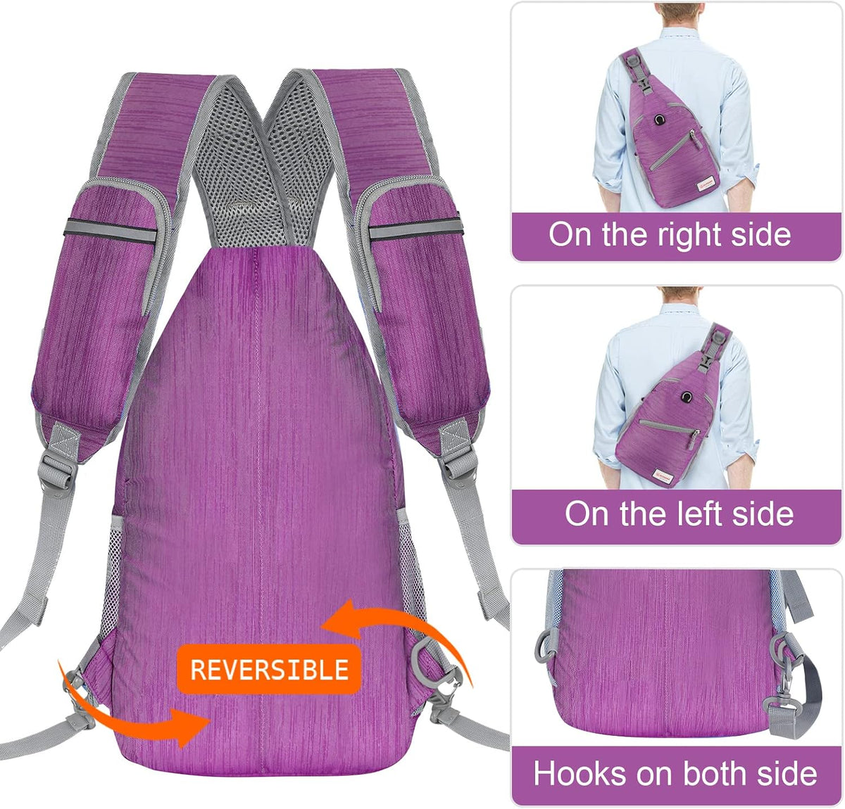 Sling Bag,Small Crossbody Sling Backpack Shoulder Daypack for Travel
