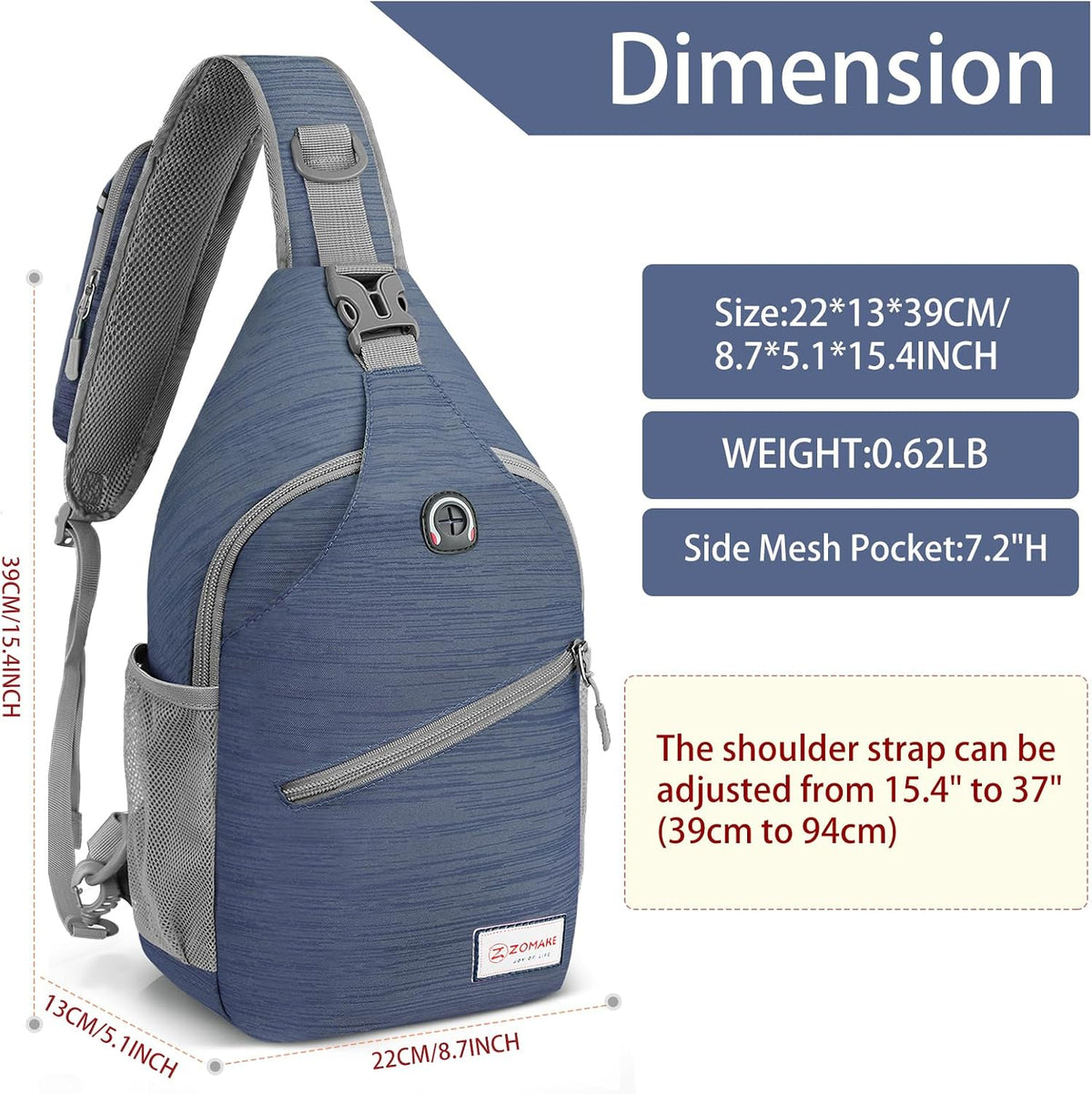 Sling Bag,Small Crossbody Sling Backpack Shoulder Daypack for Travel