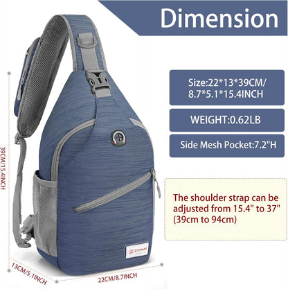 Sling Bag,Small Crossbody Sling Backpack Shoulder Daypack for Travel