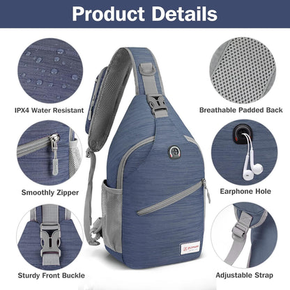Sling Bag,Small Crossbody Sling Backpack Shoulder Daypack for Travel