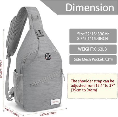 Sling Bag,Small Crossbody Sling Backpack Shoulder Daypack for Travel
