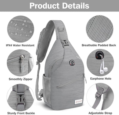 Sling Bag,Small Crossbody Sling Backpack Shoulder Daypack for Travel