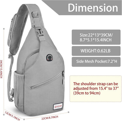 Sling Bag,Small Crossbody Sling Backpack Shoulder Daypack for Travel