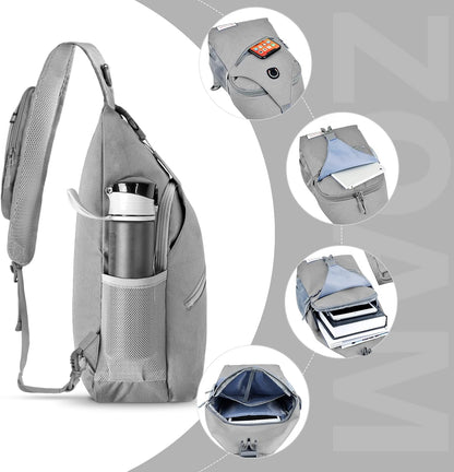 Sling Bag,Small Crossbody Sling Backpack Shoulder Daypack for Travel