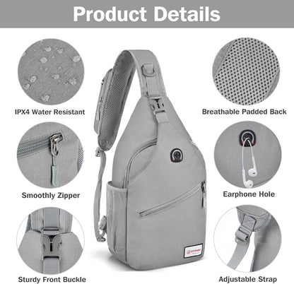 Sling Bag,Small Crossbody Sling Backpack Shoulder Daypack for Travel