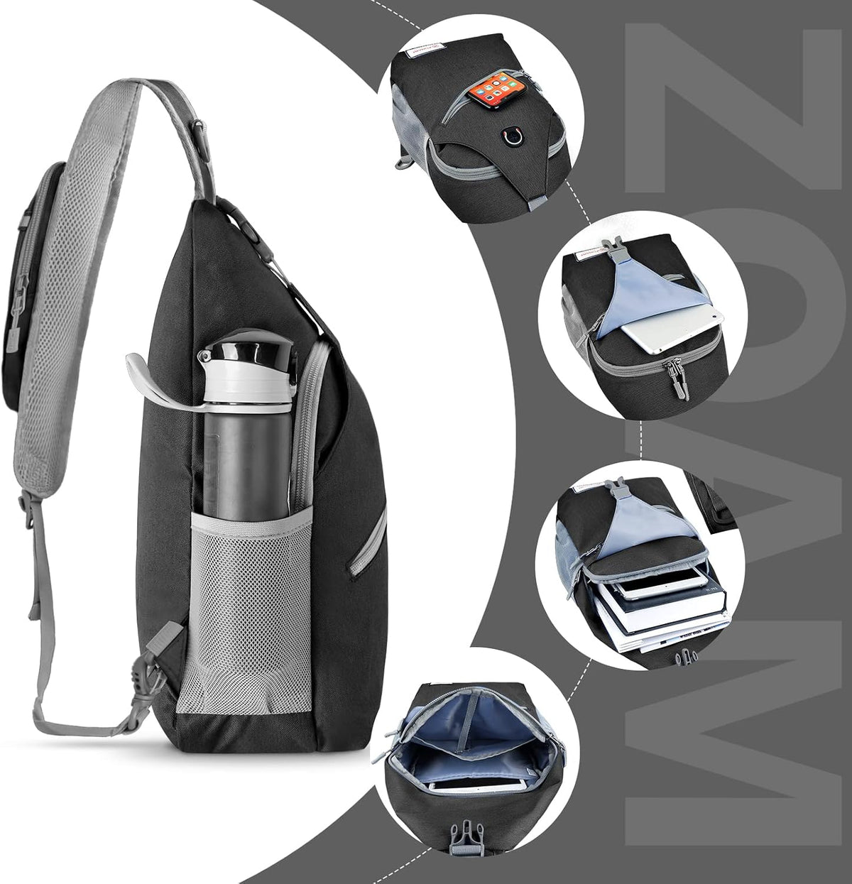 Sling Bag,Small Crossbody Sling Backpack Shoulder Daypack for Travel