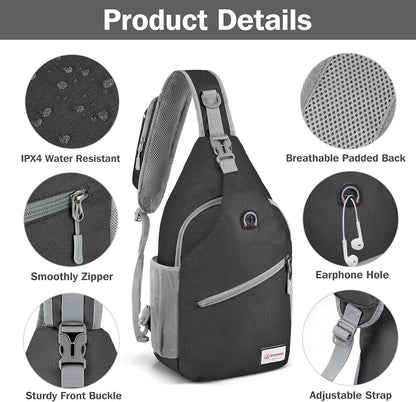 Sling Bag,Small Crossbody Sling Backpack Shoulder Daypack for Travel