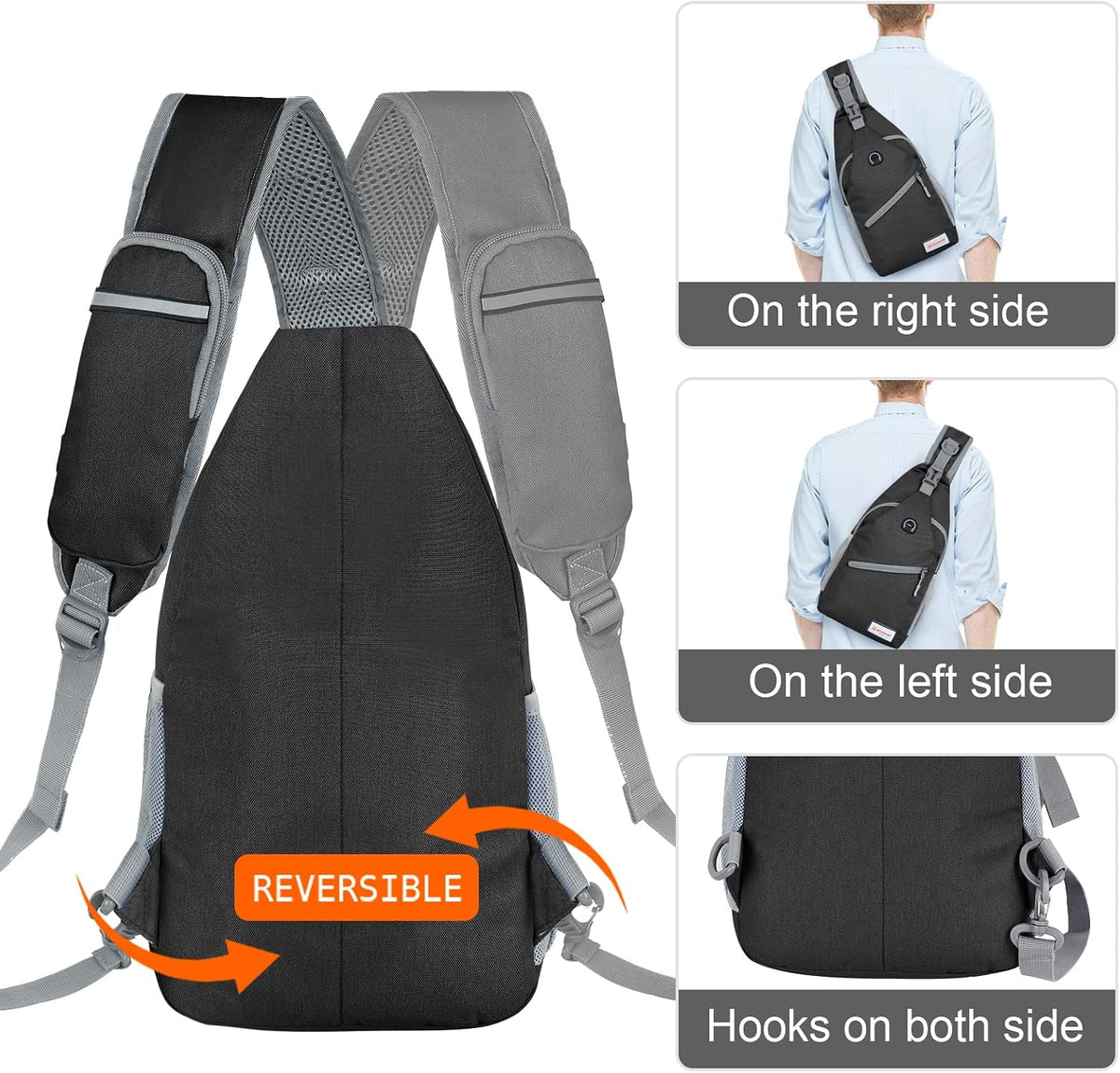 Sling Bag,Small Crossbody Sling Backpack Shoulder Daypack for Travel