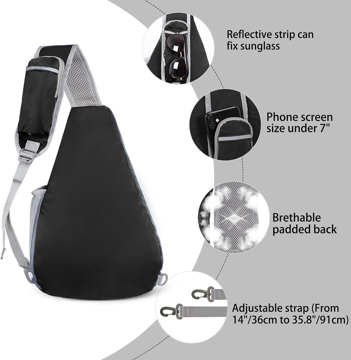 Sling Bag,Small Crossbody Sling Backpack Shoulder Daypack for Travel