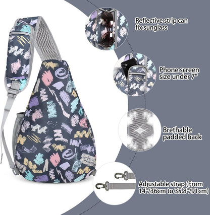 Sling Bag,Small Crossbody Sling Backpack Shoulder Daypack for Travel