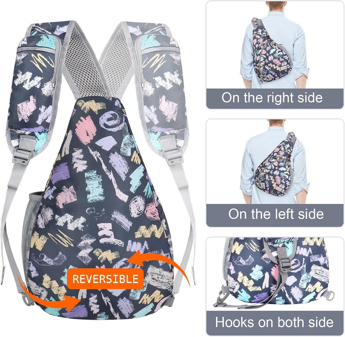 Sling Bag,Small Crossbody Sling Backpack Shoulder Daypack for Travel