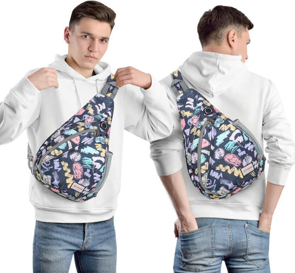 Sling Bag,Small Crossbody Sling Backpack Shoulder Daypack for Travel