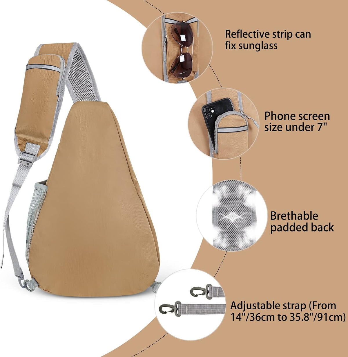 Sling Bag,Small Crossbody Sling Backpack Shoulder Daypack for Travel