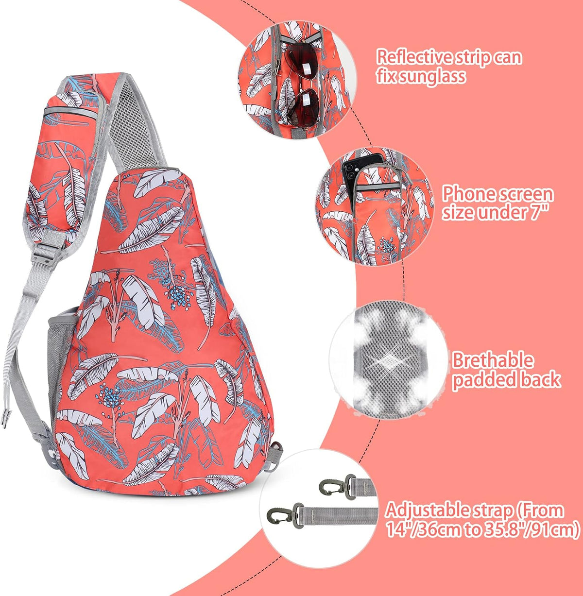 Sling Bag,Small Crossbody Sling Backpack Shoulder Daypack for Travel