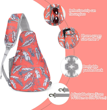 Sling Bag,Small Crossbody Sling Backpack Shoulder Daypack for Travel