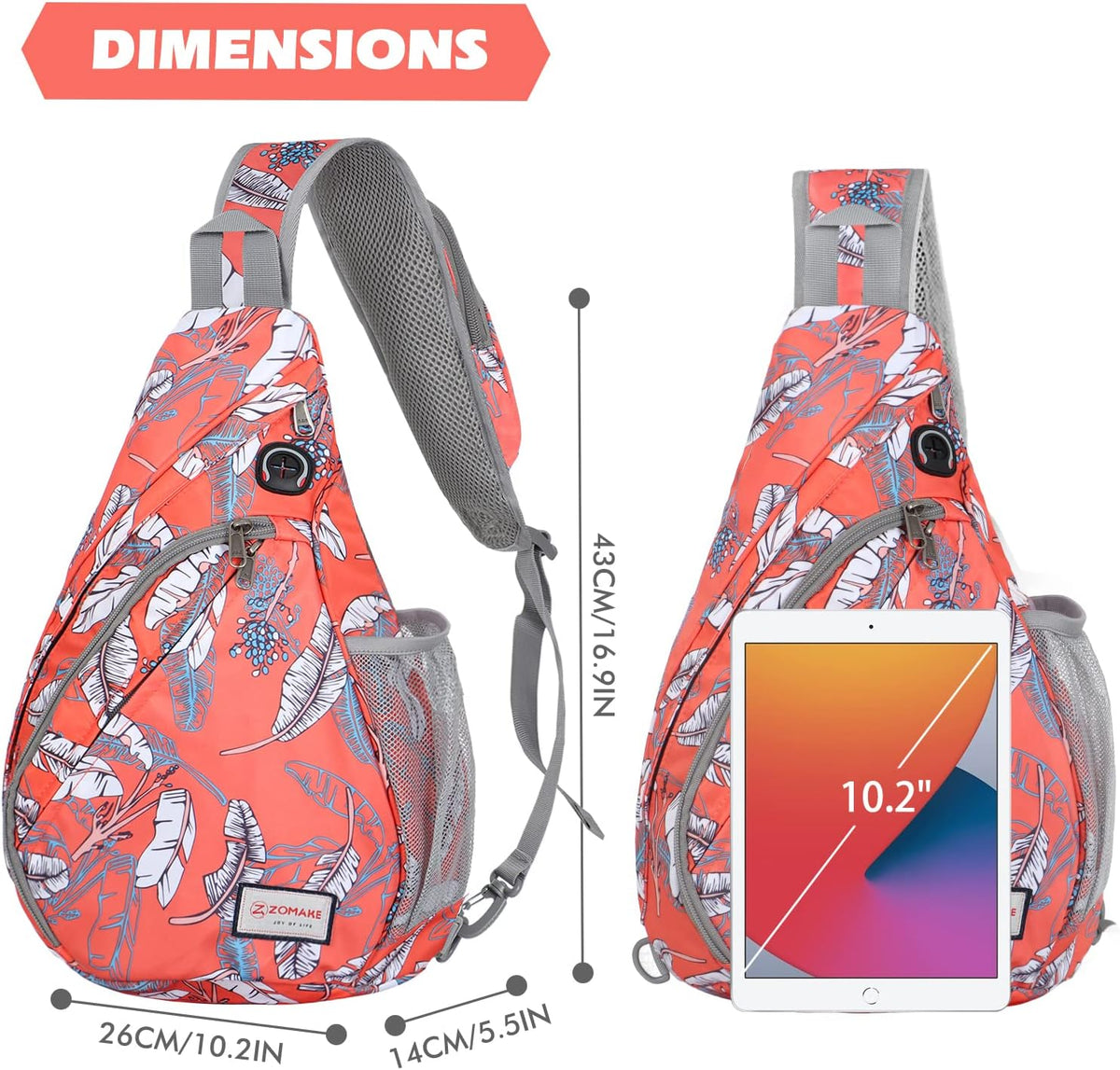 Sling Bag,Small Crossbody Sling Backpack Shoulder Daypack for Travel