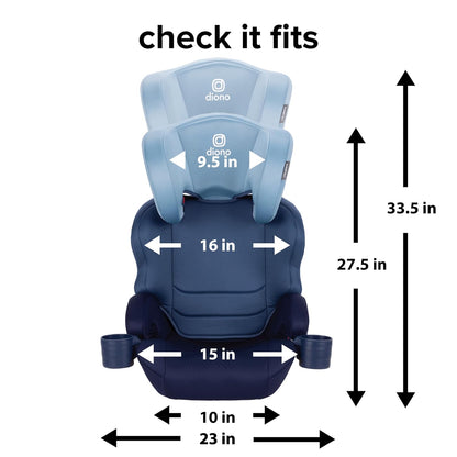 Everett NXT High Back Booster Car Seat with Rigid Latch, Lightweight Slim Fit Design, 8 Years 1 Booster Seat, Black