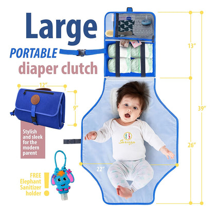 Portable Changing Pad for Baby - Diaper Changing Pad Portable - Waterproof, Foldable and Easy to Clean Travel Baby Changing Pad Mat - Lightweight Diaper Clutch Bag for Parents on The Go.