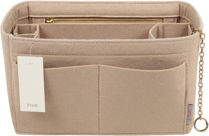 Purse Organizer Insert, Felt Purse Organizer with Zipper and Sewn Bottom Insert, Fit Speedy Neverfull Graceful,6 Sizes