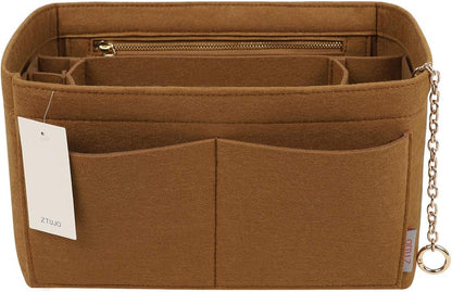 Purse Organizer Insert, Felt Purse Organizer with Zipper and Sewn Bottom Insert, Fit Speedy Neverfull Graceful,6 Sizes