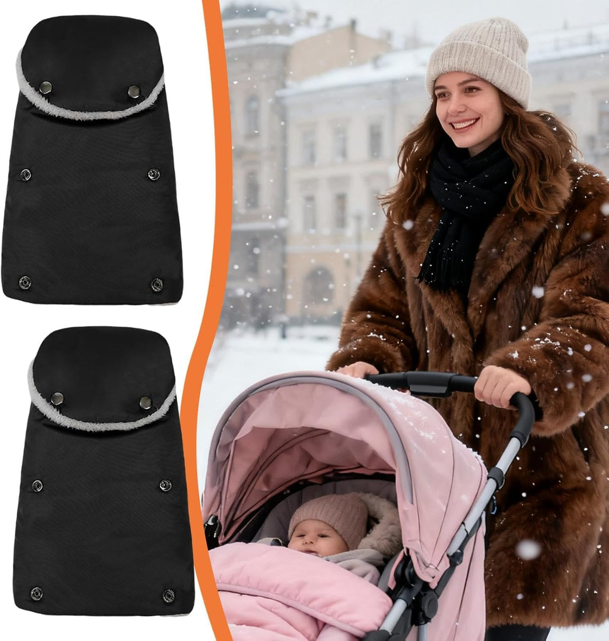 Stroller Mitten Pram Hand Muff Gloves Windproof Warmer Anti Freeze