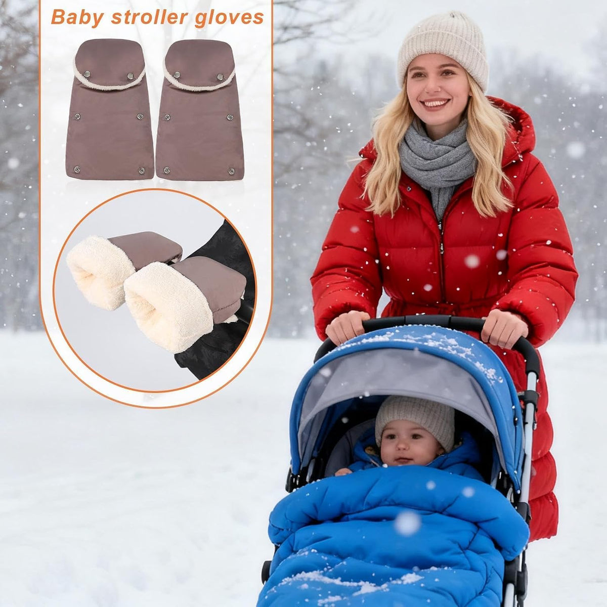 Stroller Mitten Pram Hand Muff Gloves Windproof Warmer Anti Freeze