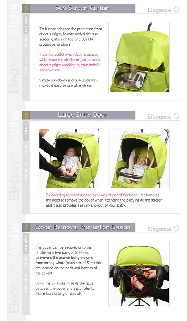 Elegance Alpha Stroller Weather Shield/Rain Cover - Purple