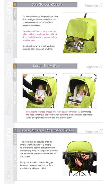 Elegance Alpha Stroller Weather Shield/Rain Cover - Purple