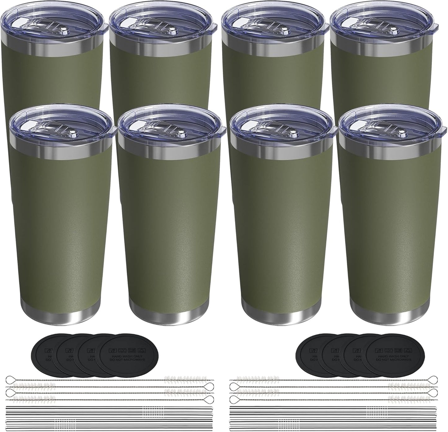 20oz Travel Coffee Tumbler, Insulated Travel Mug, Yellow | Includes 2 Lids & Straw, Stainless Steel, Vacuum Insulated, Fits Car Cup Holders, Hot & Cold Drinks, Reusable Cup