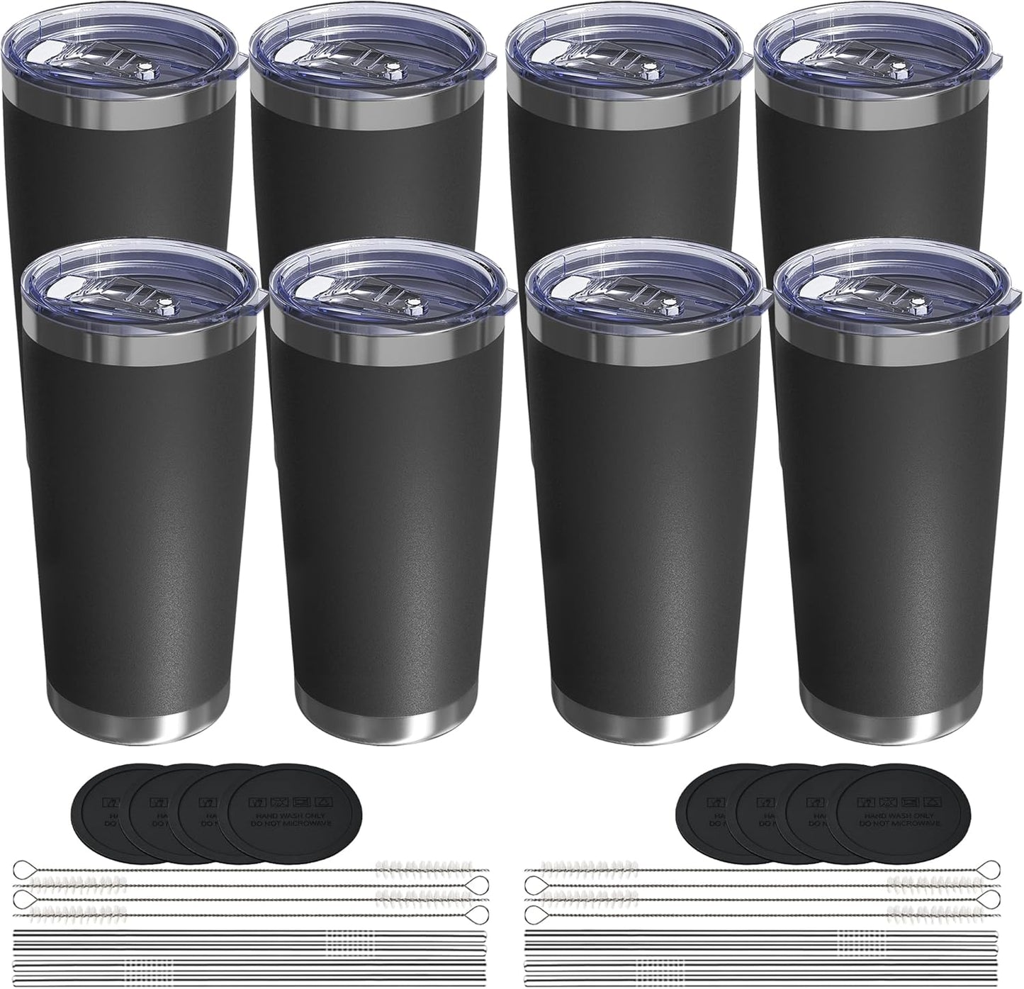 20oz Travel Coffee Tumbler, Insulated Travel Mug, Yellow | Includes 2 Lids & Straw, Stainless Steel, Vacuum Insulated, Fits Car Cup Holders, Hot & Cold Drinks, Reusable Cup