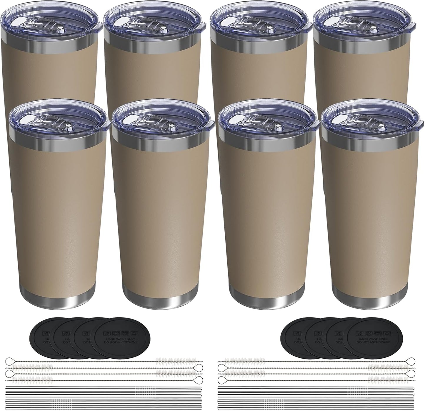 20oz Travel Coffee Tumbler, Insulated Travel Mug, Yellow | Includes 2 Lids & Straw, Stainless Steel, Vacuum Insulated, Fits Car Cup Holders, Hot & Cold Drinks, Reusable Cup