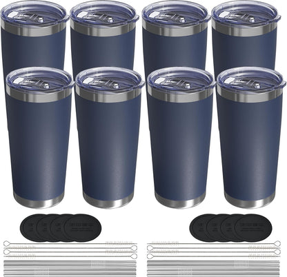 20oz Travel Coffee Tumbler, Insulated Travel Mug, Yellow | Includes 2 Lids & Straw, Stainless Steel, Vacuum Insulated, Fits Car Cup Holders, Hot & Cold Drinks, Reusable Cup