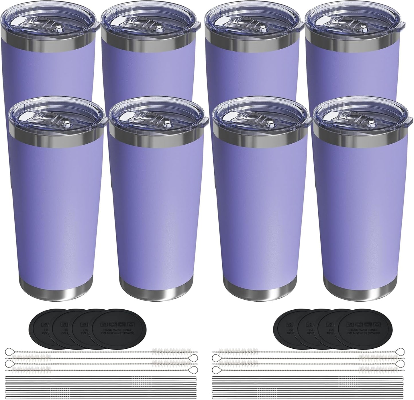 20oz Travel Coffee Tumbler, Insulated Travel Mug, Yellow | Includes 2 Lids & Straw, Stainless Steel, Vacuum Insulated, Fits Car Cup Holders, Hot & Cold Drinks, Reusable Cup