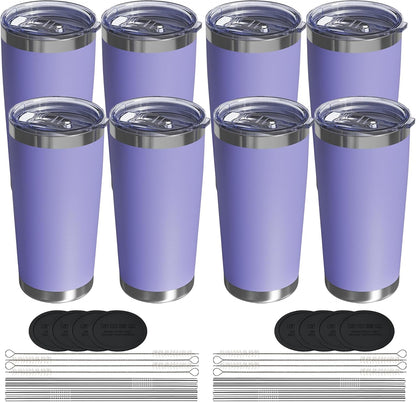 20oz Travel Coffee Tumbler, Insulated Travel Mug, Yellow | Includes 2 Lids & Straw, Stainless Steel, Vacuum Insulated, Fits Car Cup Holders, Hot & Cold Drinks, Reusable Cup