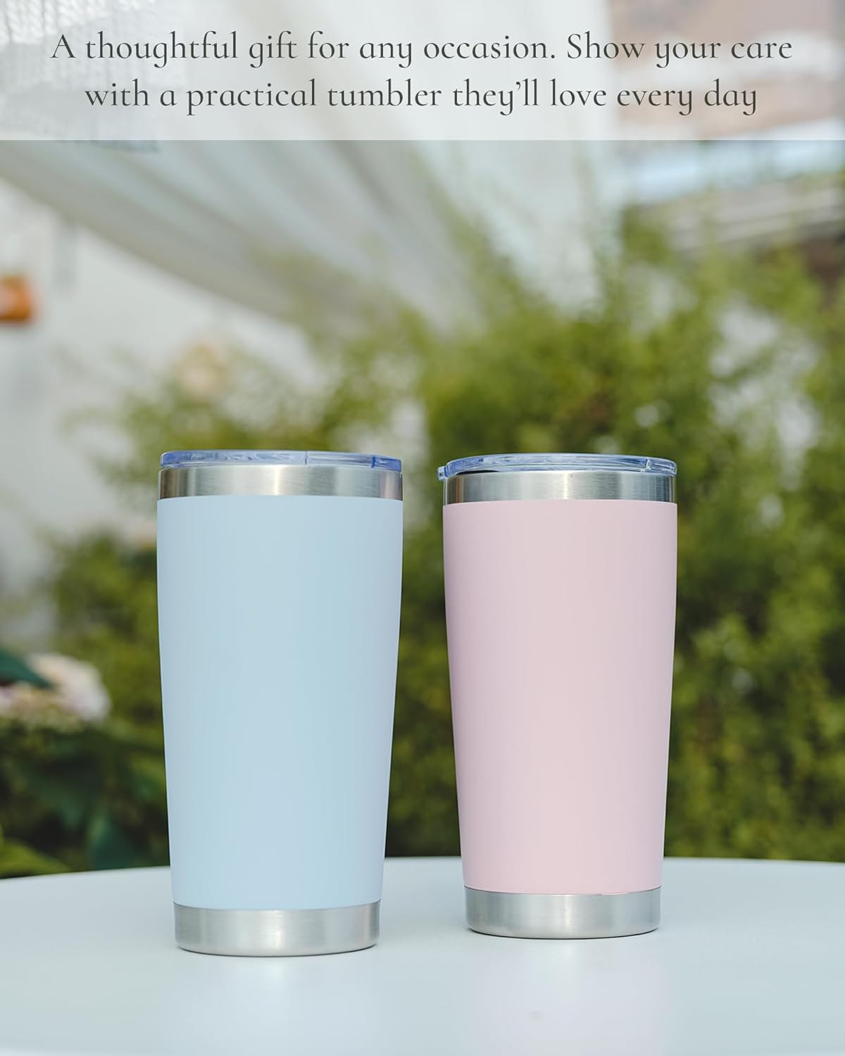 20oz Travel Coffee Tumbler, Insulated Travel Mug, Yellow | Includes 2 Lids & Straw, Stainless Steel, Vacuum Insulated, Fits Car Cup Holders, Hot & Cold Drinks, Reusable Cup