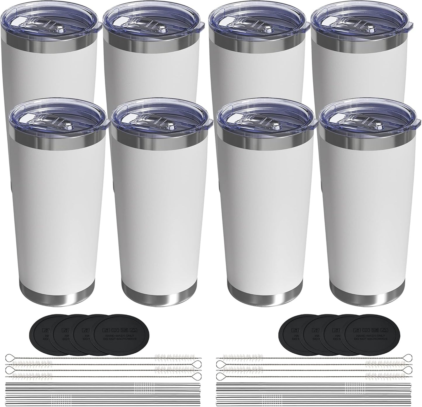 20oz Travel Coffee Tumbler, Insulated Travel Mug, Yellow | Includes 2 Lids & Straw, Stainless Steel, Vacuum Insulated, Fits Car Cup Holders, Hot & Cold Drinks, Reusable Cup