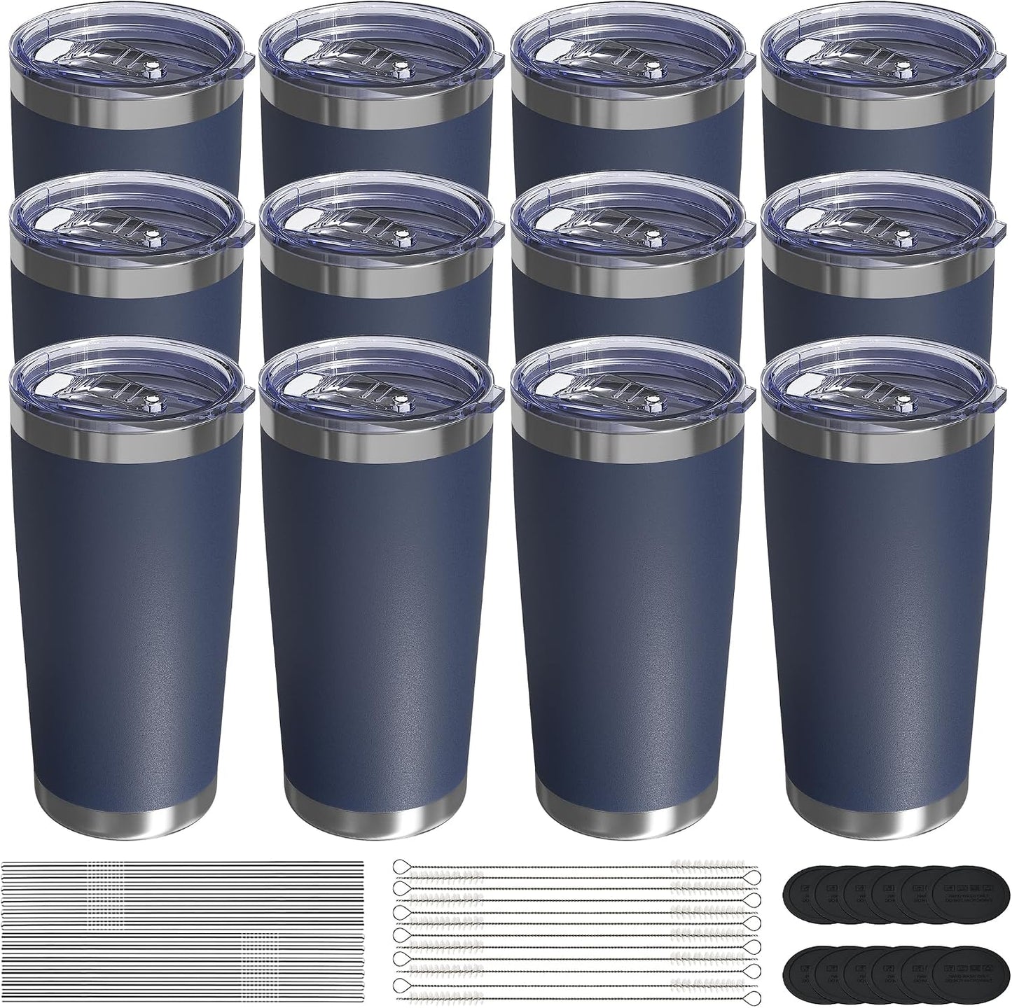 20oz Travel Coffee Tumbler, Insulated Travel Mug, Yellow | Includes 2 Lids & Straw, Stainless Steel, Vacuum Insulated, Fits Car Cup Holders, Hot & Cold Drinks, Reusable Cup