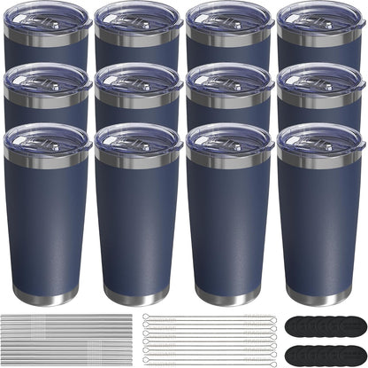 20oz Travel Coffee Tumbler, Insulated Travel Mug, Yellow | Includes 2 Lids & Straw, Stainless Steel, Vacuum Insulated, Fits Car Cup Holders, Hot & Cold Drinks, Reusable Cup