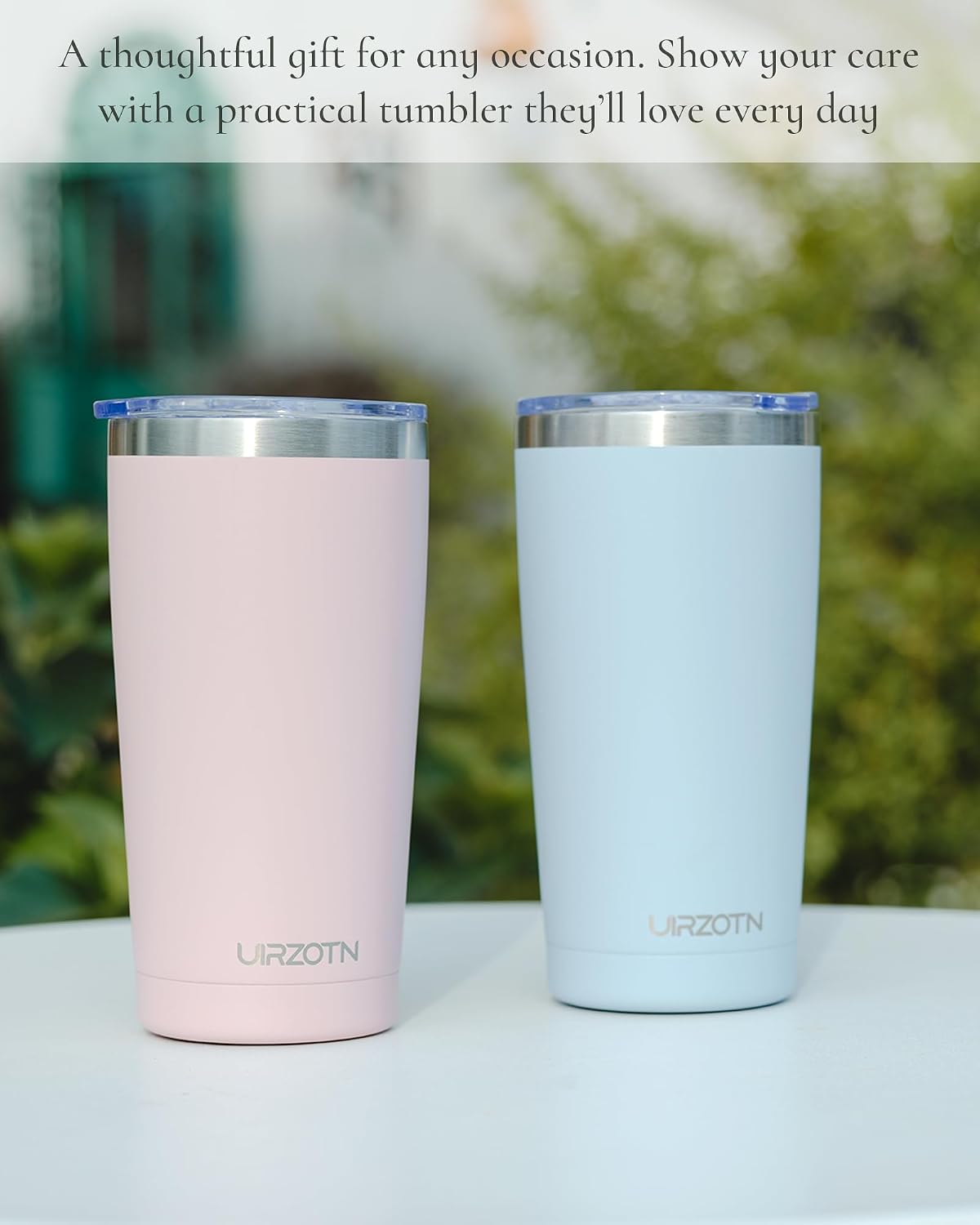 20oz Travel Coffee Tumbler, Insulated Travel Mug, Yellow | Includes 2 Lids & Straw, Stainless Steel, Vacuum Insulated, Fits Car Cup Holders, Hot & Cold Drinks, Reusable Cup