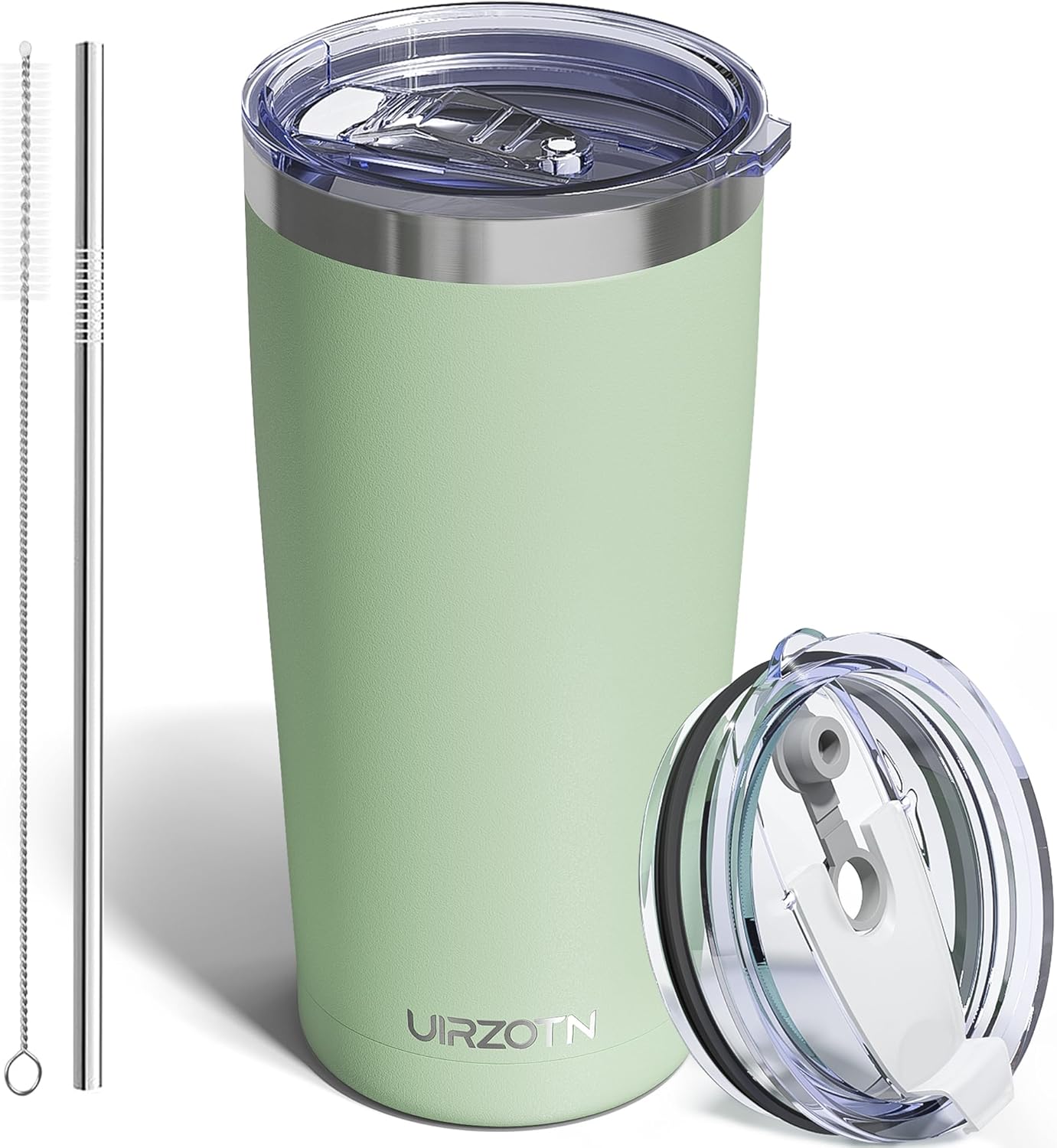 20oz Travel Coffee Tumbler, Insulated Travel Mug, Yellow | Includes 2 Lids & Straw, Stainless Steel, Vacuum Insulated, Fits Car Cup Holders, Hot & Cold Drinks, Reusable Cup
