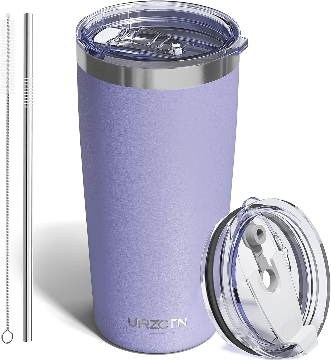20oz Travel Coffee Tumbler, Insulated Travel Mug, Yellow | Includes 2 Lids & Straw, Stainless Steel, Vacuum Insulated, Fits Car Cup Holders, Hot & Cold Drinks, Reusable Cup