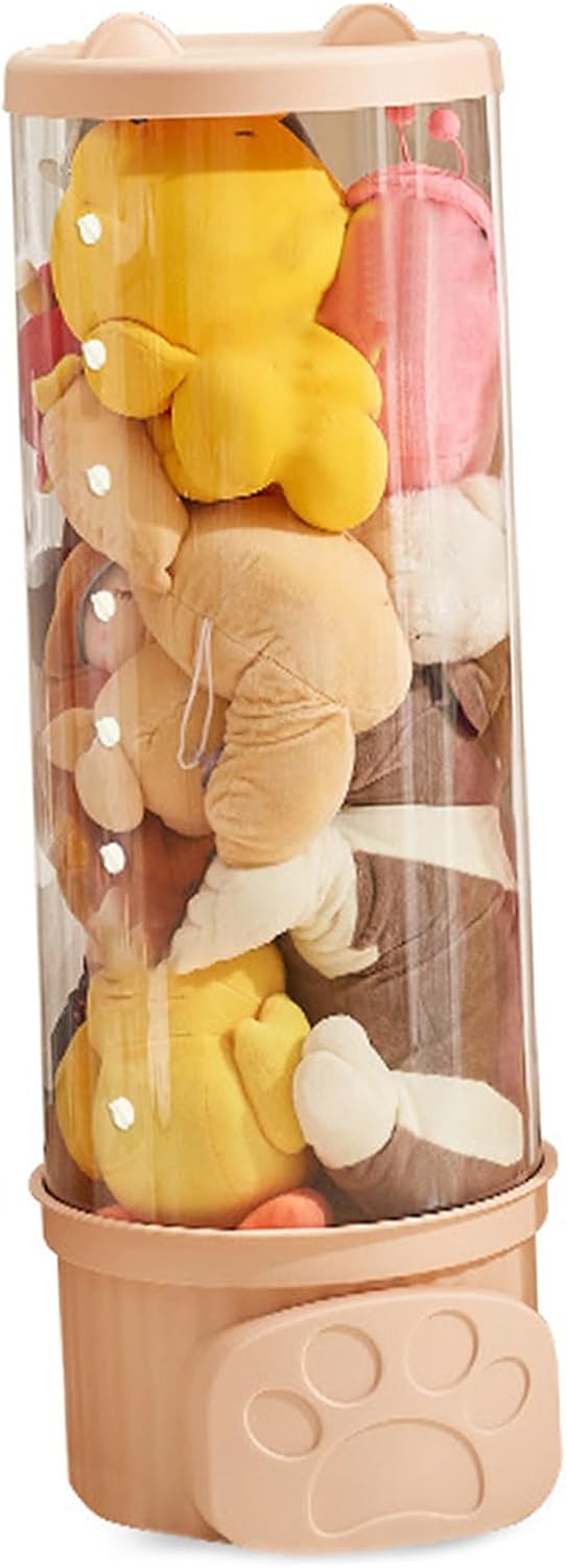Open Storage Bins Storage Boxes Box with Lid for Stuffed Animals Clothes Books Kids Room Clear Transparent Large Size Plush Toy Bucket Doll Toy Organizer Household (M)