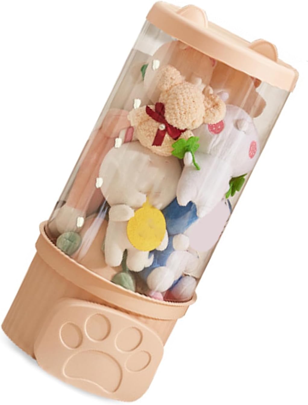Open Storage Bins Storage Boxes Box with Lid for Stuffed Animals Clothes Books Kids Room Clear Transparent Large Size Plush Toy Bucket Doll Toy Organizer Household (M)
